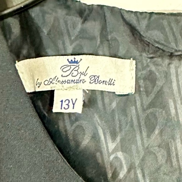 bral by alessandro borelli navy pleated dress 13Y - Picture 4 of 6